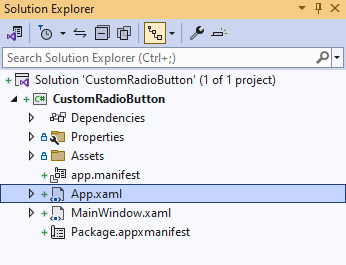 Solution Explorer App.xaml