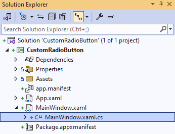 Solution Explorer MainWindow.xaml.cs